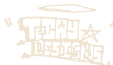Hand-drawn TECAY Designs wordmark from a sketchbook